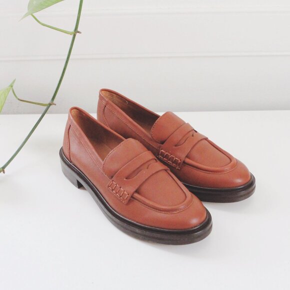 Madewell Shoes - Madewell The Vernon Loafers Dried Maple Brown Leather Shoes Womens 5 1/2 Preppy